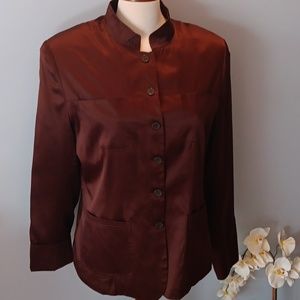 Silkland brown silk blazer NWOT